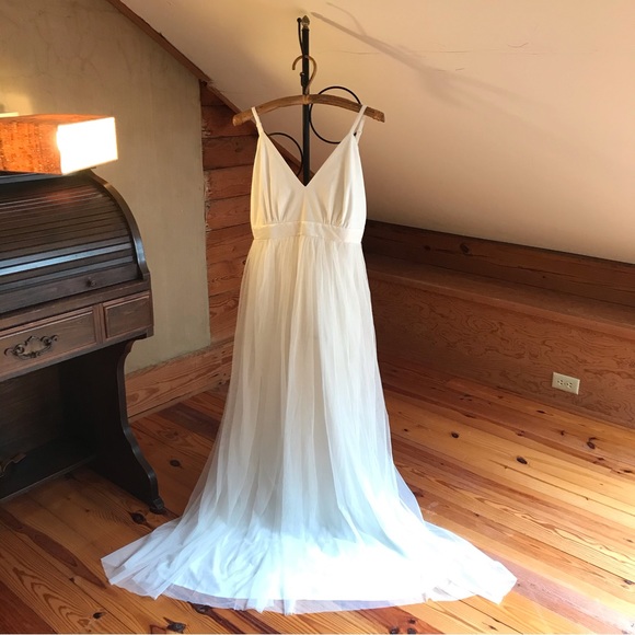 Anaya Dresses & Skirts - Anaya Tall White Cream Tulle Maxi Wedding Dress, NWT, 8